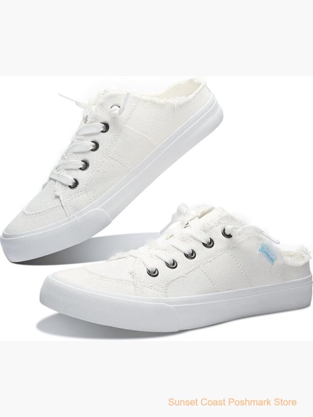 Canvas Mules Memory Foam Slip-On Backless Fashion Sneakers